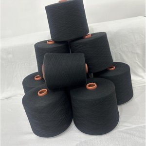 Hilo de poliéster mezclado reciclado ecológico teñido para tejer tela sostenible - Product Image 1