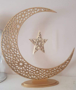 Decoración de Mesa con Diseño de Mezquita y Luna Creciente Dorada para Ramadán, Eid y Decoración del Hogar Islámica con Intrincado Diseño Geométrico - Product Image 6