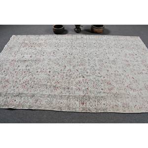 พรมตุรกีโบราณขนาด5.4X9ฟุตผ้าขนสัตว์สานแบบแบนสีขาวสีแดงเป็นมิตรกับสิ่งแวดล้อมกองยางขนาดกลางเย็บปะติดปะต่อกันลวดลายห้องอาหาร - Product Image 3