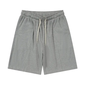 กางเกงขาสั้นผ้าฝ้ายผสมสำหรับผู้ชายกางเกงเอวกลางแบบมีเชือกผูกออกแบบให้มีรอยยับสบายสำหรับฤดูร้อนเป็นมิตรกับสิ่งแวดล้อม - Product Image 6