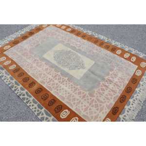 พรมตุรกี, พรมปูพื้นขนาด 5.5x7.2 ฟุต, พรมขนสัตว์สีน้ำตาลเทา - Product Image 3