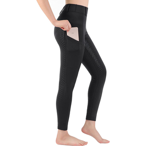 Legging équestre pour femme équitation pantalon d'exercice en polyester taille haute avec taille et couleur personnalisables - Product Image 1