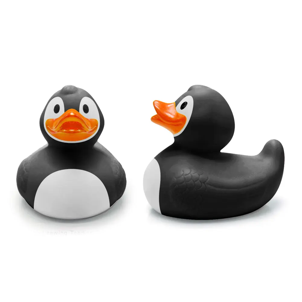 Kinderspiel zeug Kreative Geschenk ideen Kunststoff PVC Vinyl Tier Bades pielzeug für Kinder und Erwachsene Kunden spezifisches Pinguin-Logo Gedruckte Gummi ente