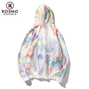 Tie Dye Design personnalisé unisexe 100% coton sweat à capuche en polaire française lourde avec cordon de serrage de grande taille - Product Image 3