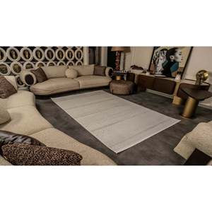 Cunda พรมเนื้อนุ่มสีเบจ CN012สีเบจใช้งานได้นานแบบสานสี่เหลี่ยมผืนผ้าโถงทางเดินในบ้านสำหรับห้องนั่งเล่น - Product Image 6