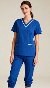 Uniformes Médicos de Alta Calidad al por Mayor para Mujer, Trajes Médicos de Diseño con Manga Corta y Cuello en V para Enfermeras - Product Image 6