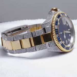 Elegante Reloj de Lujo Indio para Hombre, Diseño Clásico de Negocios, Oro Rosa, Acero Inoxidable, Cuarzo Analógico, Diamante Moissanita, Resistente al Agua 3BAR - Product Image 2