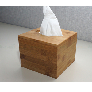 BFHG001 Eco-Friendly Small 13x13x10 Bamboo Paper Box <b>Square</b> Rigid UV Printed Embossing for Household Products Recycled Materials - Product Image 2
