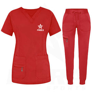Nuevo diseño OEM Hospital de manga corta enfermera Scrubs Sets tejido personalizado Unisex alta calidad médico Scrub trajes - Product Image 2