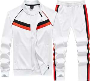 Ventes en gros de survêtements personnalisés à fermeture éclair, tendance, avec patchs déchirés, sweat-shirt et pantalon de survêtement à effet délavé, ensemble de survêtement évasé pour hommes - Product Image 5