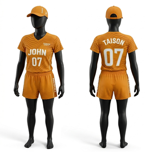 Uniforme de Balonmano para Mujer, Tela Transpirable de Poliéster y Spandex de 160 g/m², Paneles Laterales con Diseño de Ondas Marrones, Sublimación, Logotipo del Equipo Personalizado - Product Image 2