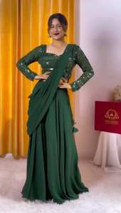 ชุดเลเฮนกาโชลีผ้าจอร์เจตต์ปักเลื่อมหนักสีดัสตี้ ทำให้คุณเป็นเจ้าสาวที่สมบูรณ์แบบ - Product Image 3