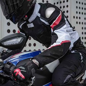 Activewear Aspecto elegante Ajuste fácil Chaquetas de motocicleta de poliéster con cremallera frontal profesional y de moda - Product Image 6