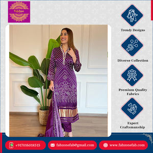Design moderne Vêtements de fête et de mariage de qualité supérieure en coton viscose avec broderie à codage séquentiel Ensemble Kurti & Dupatta - Product Image 2