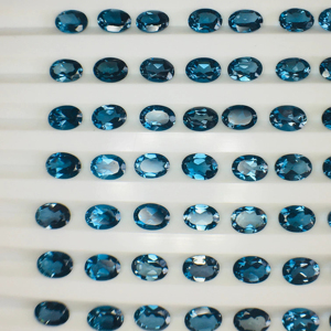 Lupa Natural Clean London Blue Topaz calibrada Tamaño 7x5mm calidad AAA con brillo AAA Perfect Making disponible a precio barato - Product Image 1