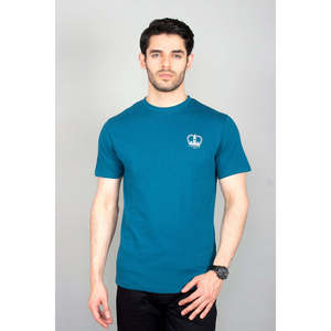 Low MOQ Custom Logo Men's Sea Green Silk Screen <b>Printed</b> Casual Crew Neck Shirt 100% Cotton Poplin Fabric Breathable - Product Image 1