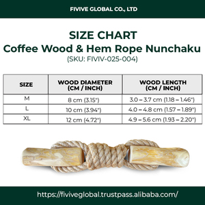 Juguete para perros Nunchaku de madera de café y cuerda de cáñamo para tirar y masticar, juguete duradero para limpiar los dientes con alivio del estrés. - Product Image 3