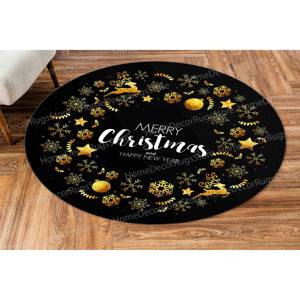 Alfombra Navideña Estampada: Alfombra Moderna con Diseño de Ciervos Navideños, Grande, Fácil de Limpiar, con Pelo Suave - Product Image 5