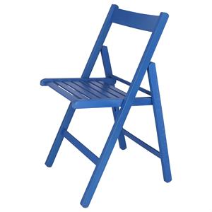WELL HOME Sedia Bas Blu in Legno di Faggio 43x47x79 cm Sedia da Giardino - Product Image 1