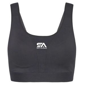 Premium Quality Fashion Simple Women Sports Bra High Support Plaid <b>Spandex</b>/Nylon U-NECK Front Logo Customizable Comfortable - Product Image 2