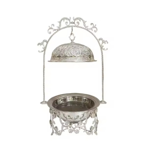 ถาดอุ่นอาหารทรงกลมคุณภาพสูง ทำจากทองเหลือง พร้อมดีไซน์แบบตอกลายคลาสสิก เหมาะสำหรับบุฟเฟ่ต์ โรงแรม และงานจัดเลี้ยง - Product Image 4