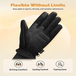 Vente en gros de gants chauds d'hiver à la mode Gants de conduite en cuir de mouton noir imperméables unisexe téléchargés par Dress Sports - Product Image 6