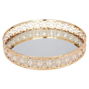 ถาดเครื่องประดับคริสตัลทรงกลมสุดสร้างสรรค์,ถาดเงินถาดอินเดียตกแต่งด้วยกระจกมิเรอร์คุกกี้ช็อคโกแลต - Product Image 6