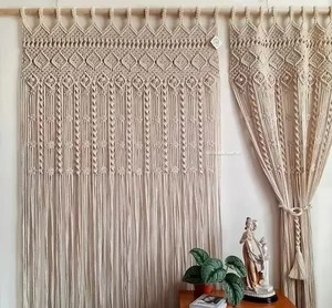 Soporte para colgar en la pared de macramé hecho a mano de primera calidad, organizador tejido de algodón decorativo para decoración de pared del hogar bohemio - Product Image 4