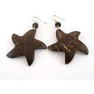 ต่างหูธรรมชาติกะลามะพร้าวเป็นเอกลักษณ์เครื่องประดับแฮนด์เมดของขวัญสำหรับผู้หญิงจากเวียดนาม - Product Image 1