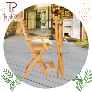 Nghệ thuật đơn giản rắn gỗ thanh ghế thiết lập linh hoạt cho nhà ngoài trời khách sạn ăn uống trung tâm sử dụng đẹp thanh Ghế Thời gian giao hàng - Product Image 4