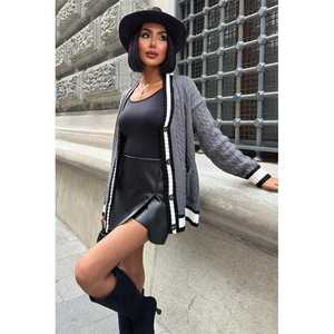 Minifalda de Cuero Satinado 4054 con Tela Brillante - Product Image 4