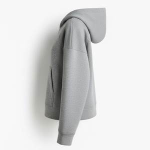 New Arrival <b>Plain</b> Heavy Weight Custom Full Printed Logo <b>Grey</b> Women's Casual <b>Hoodies</b> Outwears Sweatshirt Highstreet Hooded Collar - Product Image 3