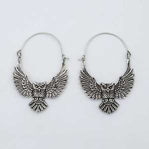 2024 nouveauté 925 argent Sterling hibou conception boucles d'oreilles cerceau ethnique à la mode oiseau accessoires pour femmes filles pour cadeaux de mariage - Product Image 1