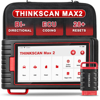 Herramientas de diagnóstico de escáner automático ThinkScan Max2 OBD2 para todos los sistemas con 28 reinicios, actualización gratuita, codificación ECU