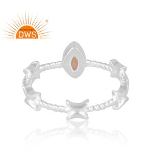 แหวนพลอยซิทรีนธรรมชาติทำจากเงินสเตอร์ลิงดีไซน์ที่ดีที่สุดเครื่องประดับตามสั่งสำหรับเป็นของขวัญสำหรับผู้หญิงสำหรับผู้หญิง - Product Image 2