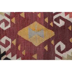 พรมขนสัตว์สีแดงลายปะติดสไตล์วินเทจ พร้อมแผ่นรองยางพาราเป็นมิตรกับสิ่งแวดล้อม ขนาด 5.1x7.9 ฟุต - Product Image 4