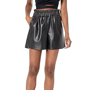 Pur cuir 100% cuir plaine femmes Shorts survêtement Gym entraînement femmes maille Shorts en cuir OEM personnalisé blanc - Product Image 5