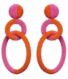 Pendientes Hechos a Mano con Cuentas de Colores Rosa y Azul de la Mejor Calidad para Mujer, de la India - Product Image 4