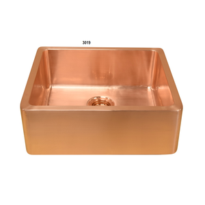 Delantal de diseñador Fregadero de lavado de cobre de cocina de un solo cuenco - Product Image 1