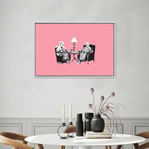 Tableau imprimé sur toile élégant : design graffiti moderne, toile encadrée blanche - Product Image 1