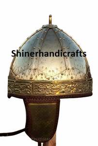 Casque conique médiéval tardif de fabrication indienne / Casque viking entièrement portable en laiton, cadeau de Noël - Product Image 5