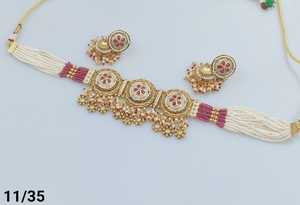 <b>INDIAN</b> TRADITIONAL and FASHIONABLE COPPER JEWELLERY BRIDAL WEDDING JEWELLERY <b>SET</b> for WOMEN EARRINGS and NECKLACE <b>SET</b> - Product Image 2