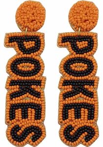 Boucles d'oreilles perlées faites à la main Game Day Boucles d'oreilles en perles de rocaille rouges et blanches Sports Fan Gameday Jewelry - Product Image 2