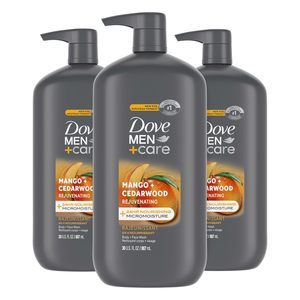 DOVE MEN + CARE Gel de Ducha y Lavado Facial Rejuvenecedor de Mango + Madera de Cedro, Paquete de 3 para Hombres, con Micromoisturización Nutritiva de 24 Horas, 30 oz - Product Image 6