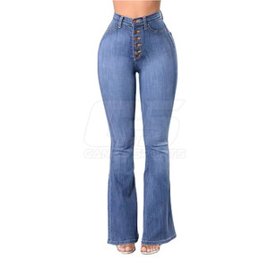 Trendy Women Bootcut Flare Jeans de alta calidad al por mayor Ripped Flared Jeans para mujeres desgastadas - Product Image 1