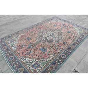 Grand tapis vintage 5,9x9,2 pieds, tapis oriental turc en laine rose - Product Image 3