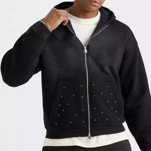 Chándales al por mayor con doble cremallera y estampado, logotipo personalizado con pedrería, ropa urbana para hombre, chándales de alta demanda, transpirables para invierno - Product Image 4