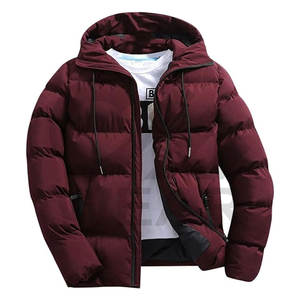 Veste tissée enduite imperméable chaude d'hiver pour homme 2025, avec col montant, fermeture éclair, cordon de serrage, poches et doublure en polaire rembourrée de coton - Product Image 4