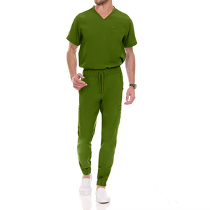 Customized Men Hospital Nursing <b>Scrubs</b> Suit Uniforms Medical <b>Scrubs</b> <b>Sets</b> Woven Nurse <b>Scrubs</b> Custom Uniform Men Short Sleeve - Product Image 1