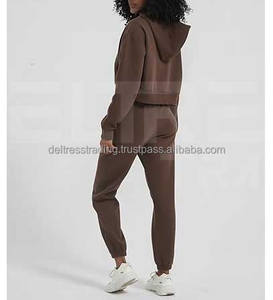 Tenues 2 pièces en polaire 330 et 550 GSM survêtement sweat à capuche zippé survêtement pour femmes Premium femmes 2Pc ensembles d'hiver - Product Image 2